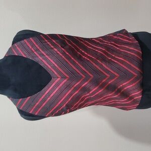 Michaelangelo red black open back formal halter top